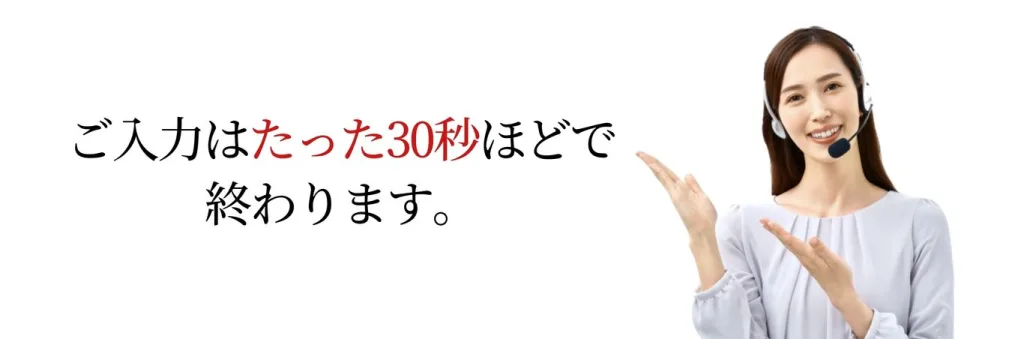 ご入力はたった30秒ほどで終わります。