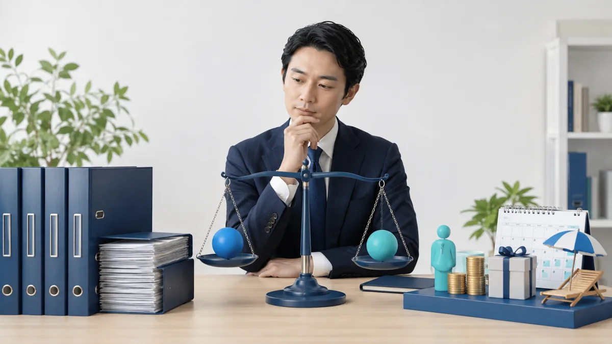 就業規則の届出手続きと労働条件の不利益変更を分けて確認する様子