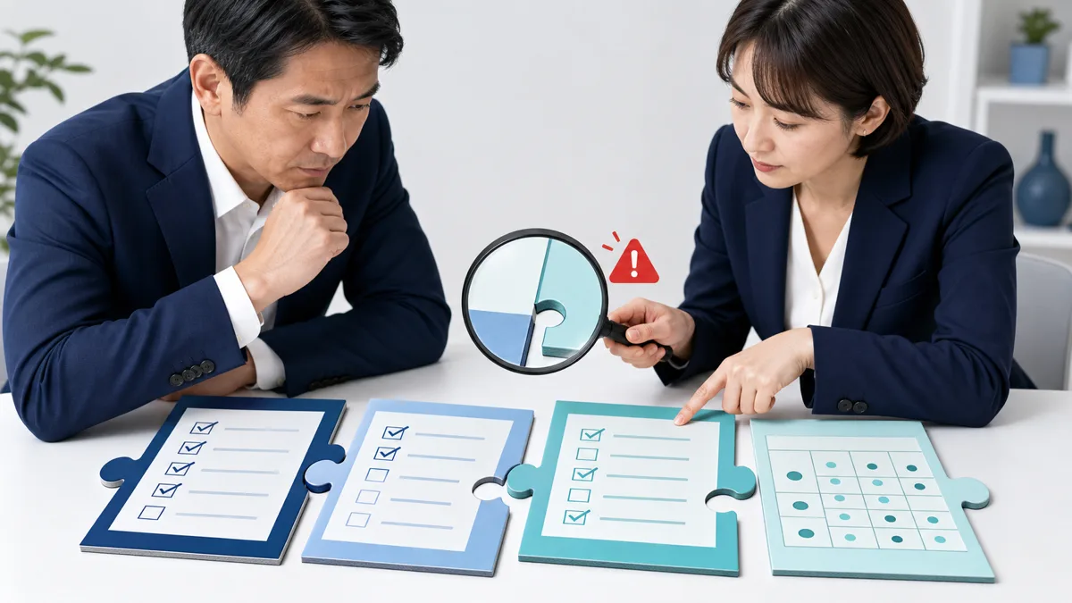 古い規程や書類の矛盾と未周知を点検する経営者